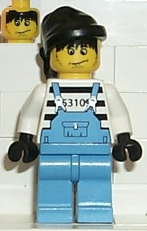 LEGO Minifigure-Xtreme Stunts Brickster Henchman with Medium Blue Overalls #2-Island Xtreme Stunts-IXS007-Creative Brick Builders